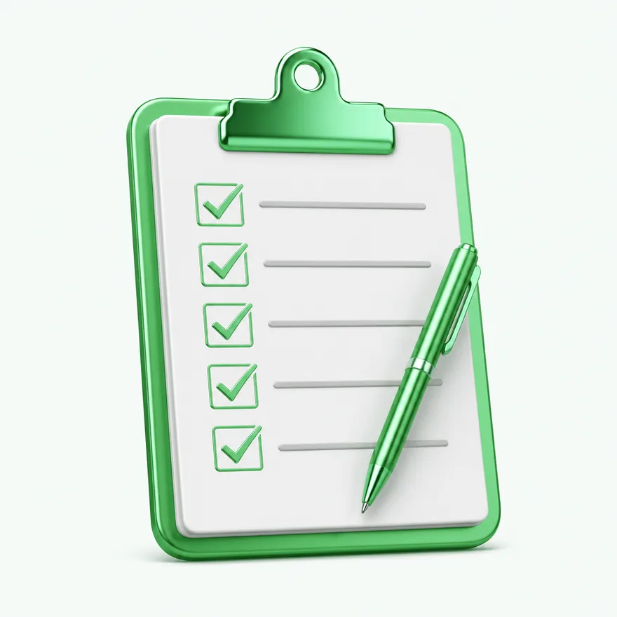 Clipboard checklist — Fairground Slots